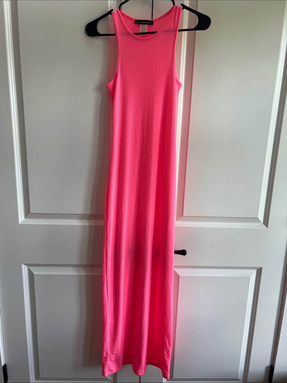 Derek Heart Neon Pink Ribbed Tank Dress